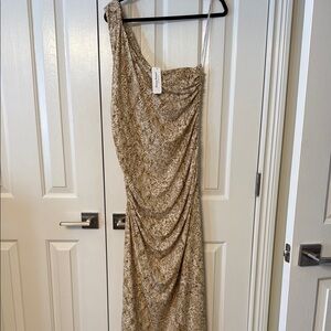 Tommy Bahama Brown and Cream Patterned Dress